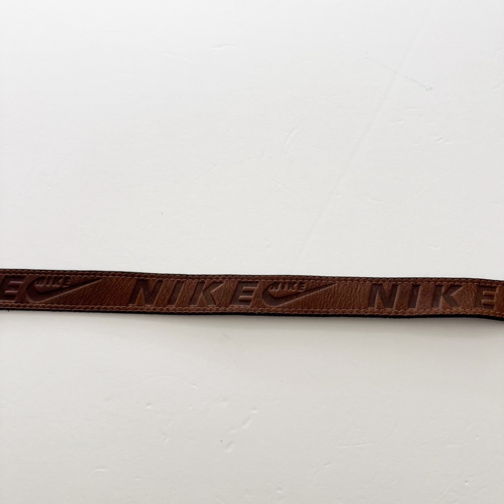 Vintage Nike Brown Leather Logo Belt - Picture 5 of 9